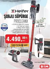 HEİFER PROCLEANX ŞARJLI SÜPÜRGE